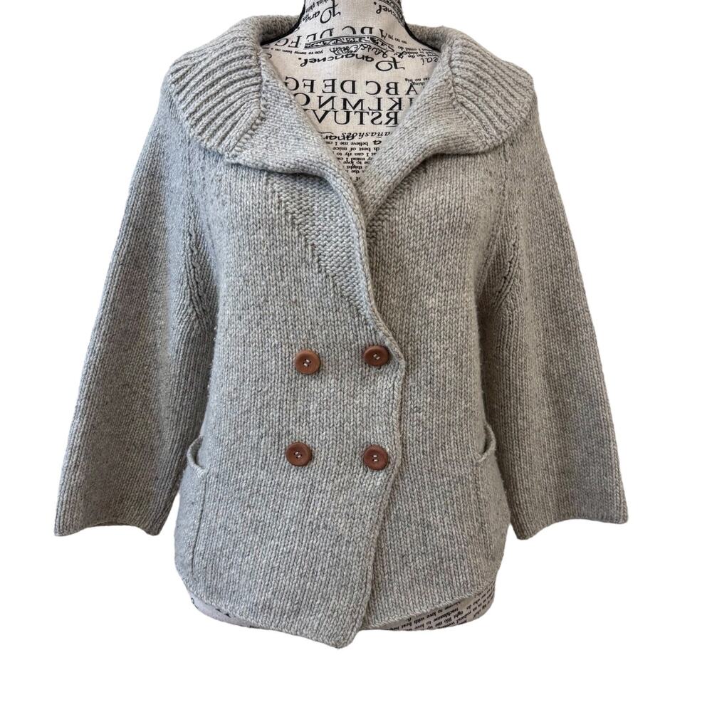 Matilde Size M Gray Cashmere Wool Cardigan Sweater Designer Italy